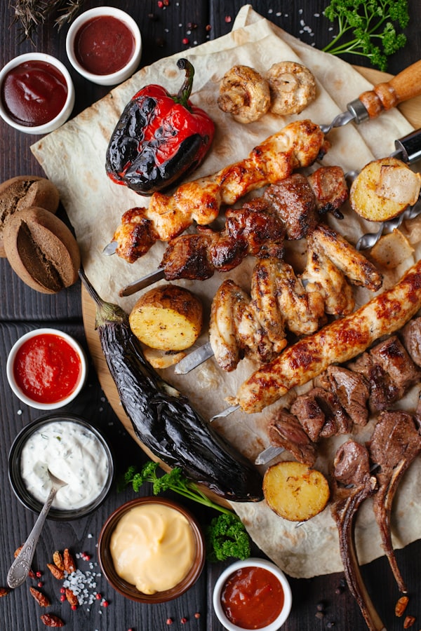 Grilled food close-up